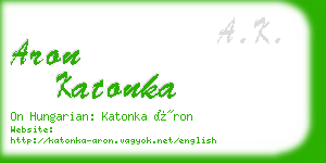 aron katonka business card